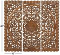 SQUARE NATIONAL NATIONAL ENTERPRISES MDF Polished SMOOTH ENGINERED WOOD Dark Brown Square HAND CARVED wooden wall panel