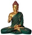 Green Golden Meditating Buddha Statue