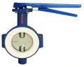 2 Piece Design FEP Lined Butterfly Valve Lever Operated