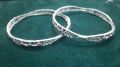 Polished Stone designer silver bangles