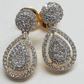 Polished Round diamond designer earrings