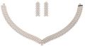 Metal Silver Polished Necklace Set ethnic diamond necklace