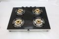 Aarna Stainless Steel Polished Polished Rectangular Four Burner Gas Stove