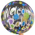 HIPPITY HOP TRANSPARENT WELCOME BABY PRINTED WITH POLKA DOT BOBO BALLOON ( 18 INCH )