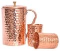 Copper Jug And Glasses,  100% Pure Solid Handcrafted Copper Jug, Copper Ayurvedic Drinkwares