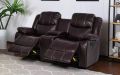 Leatherette Recliner Sofa With Console