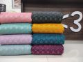 Poly Silk Chikan Embroidery Fabric