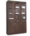 Wood Polished Brown triple door bookcase