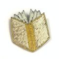 Golden book beaded brooch pin