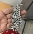 Silver swarovski beaded brooch pin
