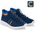 Knitted Fabric Elastomers Black and Blue mens daily wear knitted fabric shoes