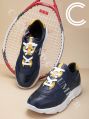 Mens Navy Blue Casual Leather Shoes