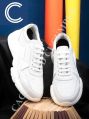 Mens Pure White Casual Leather Shoes