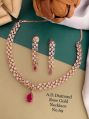 Rajlaxmi Collection Polished rose gold american diamond necklace set