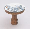 Faux Marble Wooden Cake Stand