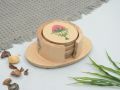 French Collection Wooden Coaster with Holder