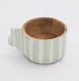 Round Multicolour Printed lime line wooden soup cup