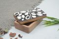 Rectangle White and Black Printed monochrome wooden box