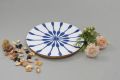 Round White And Blue Printed primacolors wooden plates