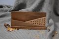 Rectangular Brown rattan wooden paper holder