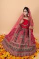 Silk Net Velvet Multi Color Embrodried Embroidered Bridal Lehenga Choli