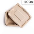 Rectangle Brown 1000 ml disposable bagasse food containers