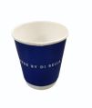 Round 250 ml blue printed paper coffee cups