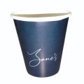 Round 350 ml blue printed paper coffee cups