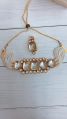 Brass Golden kundan imitation necklace set