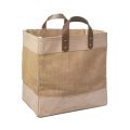 LMC Reusable Juco Tote Shopping Bags with Leather Strap Handles