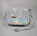 Zunaira Pars PU Square White&Shine Solid ladies handbag