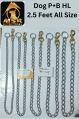 Plain Twisted Iron Dog Half Lead Chain Brass Hook All Size