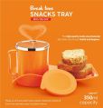 Polished Rectengular Orange Plain plastic snack tray