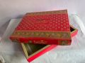 Red Grey Back Duplex Board fancy saree packaging box