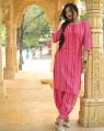 3/4 SLeeve Deebash Fashion ladies royal pink stripe afghani kurta set