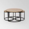 Natural Wooden Coated Round Black Plain 25-40 Kg nesting coffee table