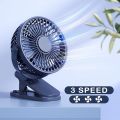 3-speed quiet rechargeable battery operated portable clipon powerful usb table fan