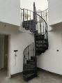 Polished Black New Cast Iron Spiral Staircase