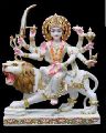 Asha murti bhandar White Carved marble durga murti
