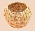 Round Brown bamboo belly planter