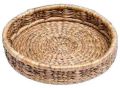 Brown bamboo round tray