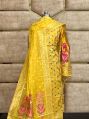 Ladies Yellow Handloom Pure Banarasi Suit
