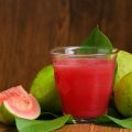 Red Liquid guava drink crush
