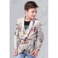 Cotton Multicolor Full Sleeves Stitched Printed boy kids blazer