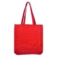 cotton red plain tote bag