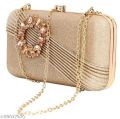 Rectangle Designer golden fancy clutch bag