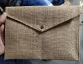 Brown Rectangular Plain jute envelope bag