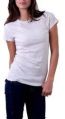 White Cotton Round Neck Plain T Shirt