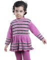 Woolen girls purple winter frock