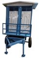 FRP Polished Rectangular Blue two seater mobile toilet van